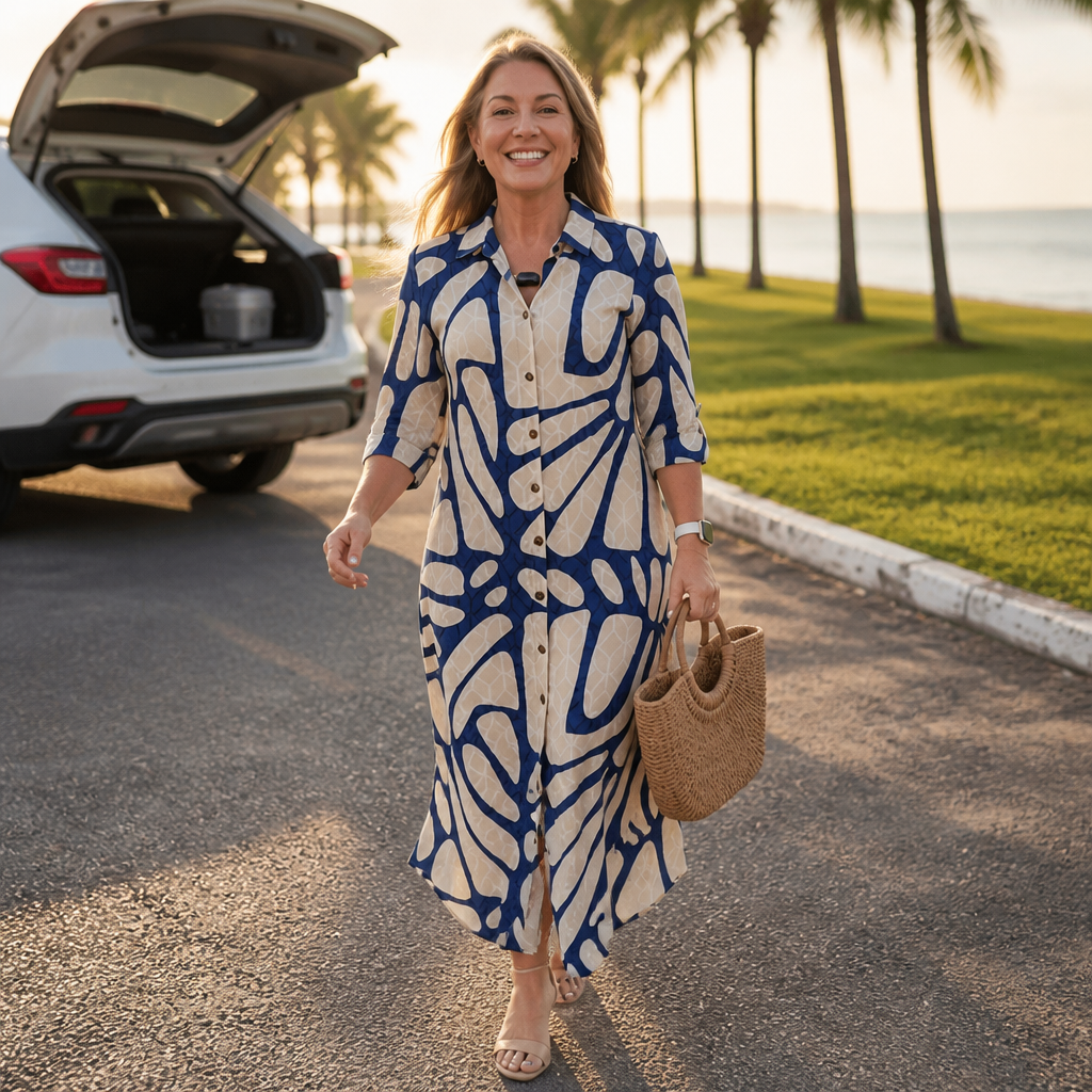 Marianne | Geometric Midi Dress