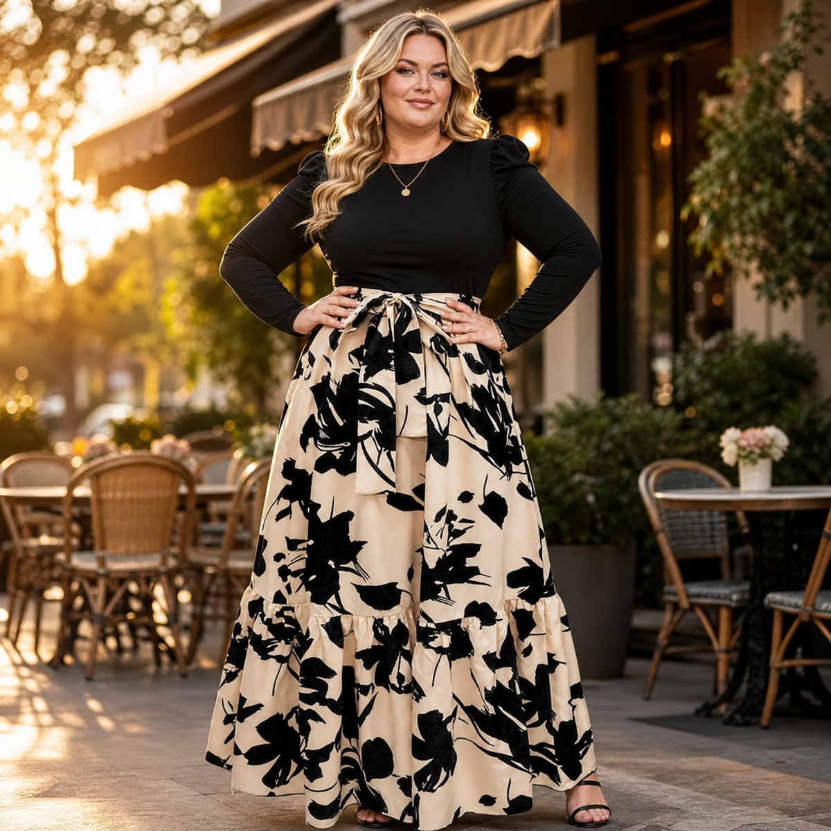 Florenza | Tie-Waist Floral Maxi Dress