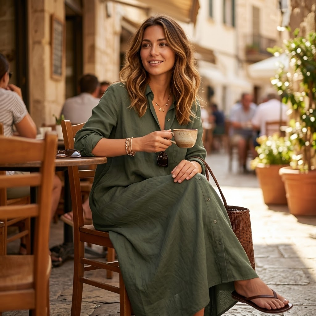 Marivelle | Draped Maxi Shirt Dress