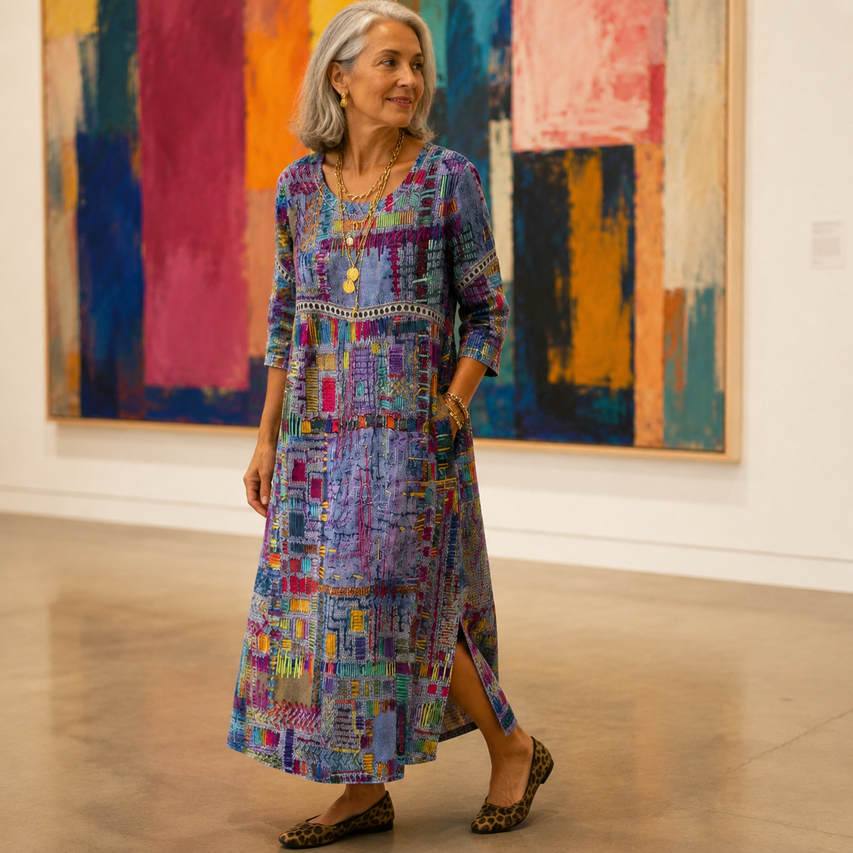 Tessara | Painterly Patchwork Dress