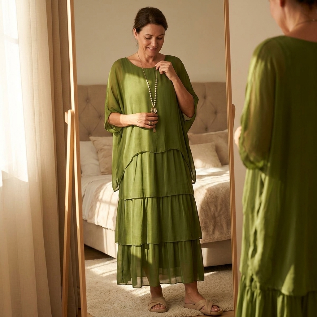Velara | Tiered Chiffon Maxi Dress