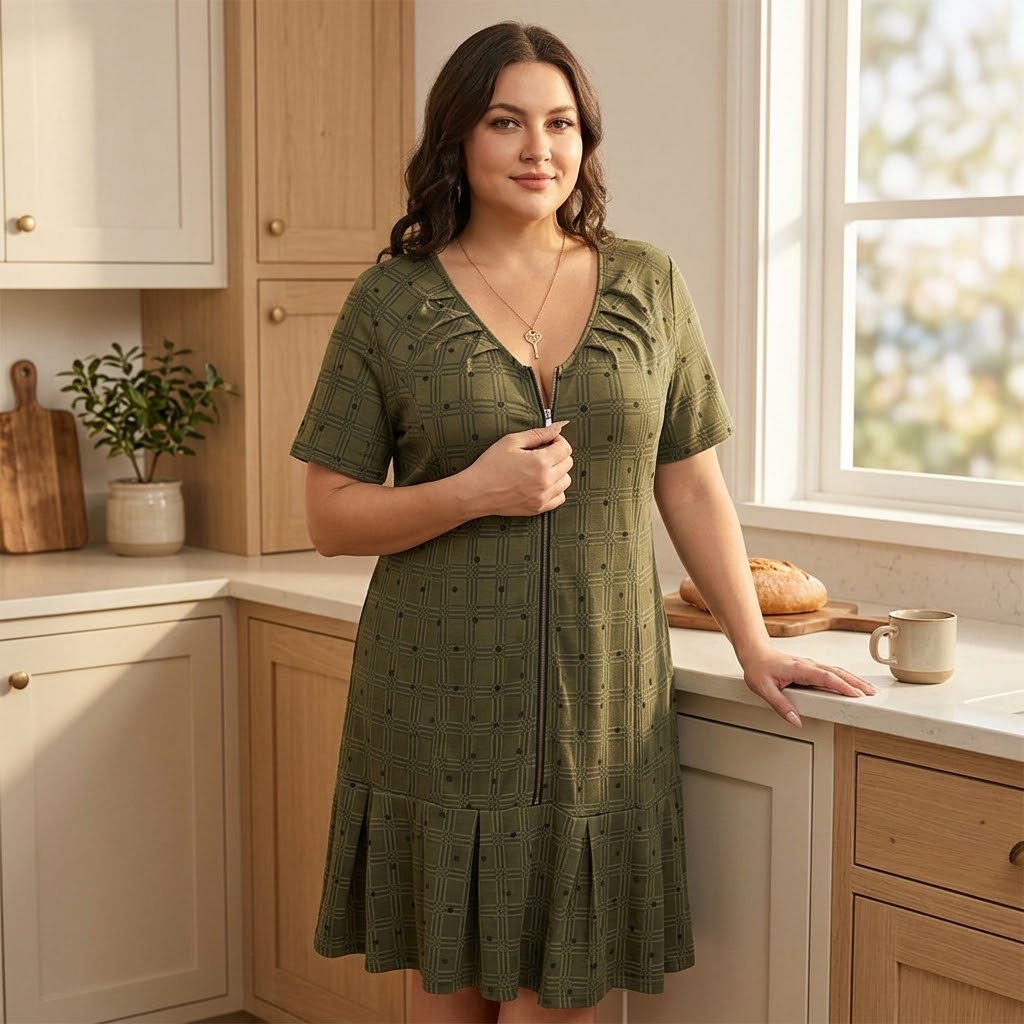 Julie | Zip-Front Midi Dress