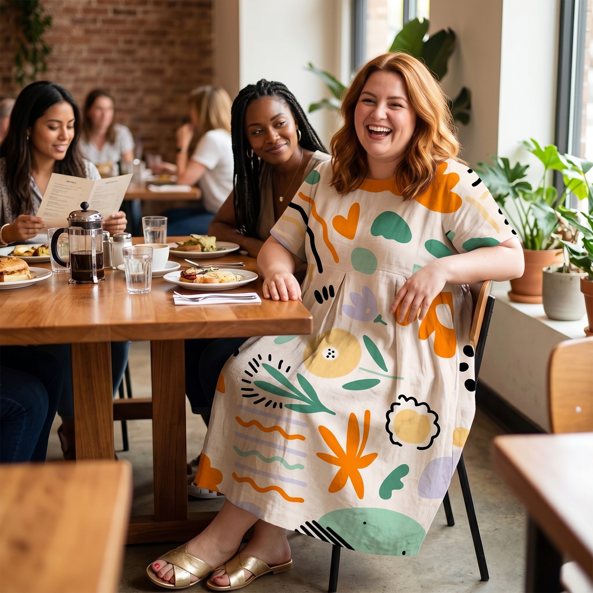 Luna | Artsy Print Midi Dress