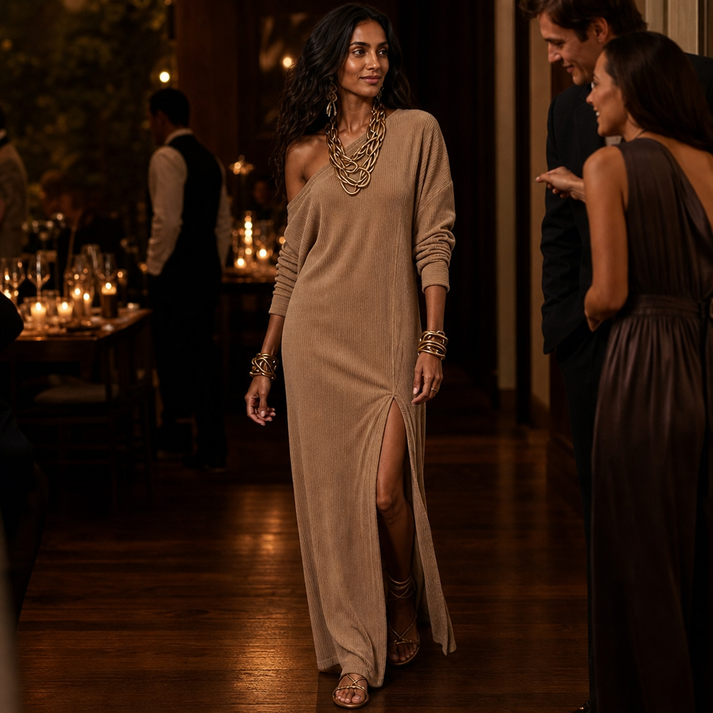 Vaelora | One-Shoulder Maxi Dress
