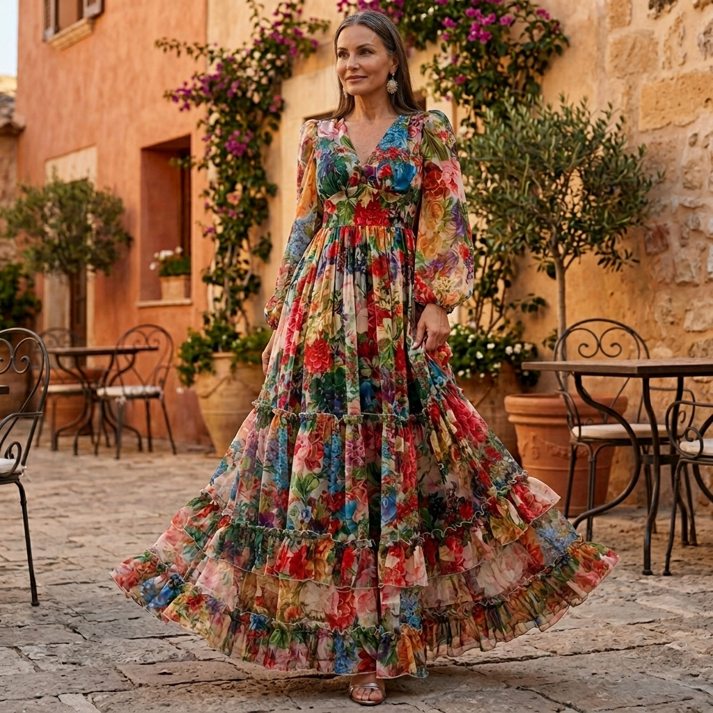 Floressa | Tiered Floral Maxi Dress