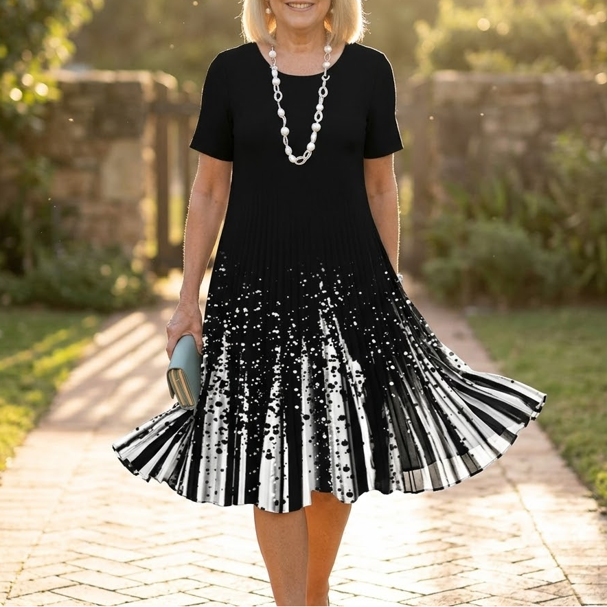 Vivara | Pleated Gradient Print Dress