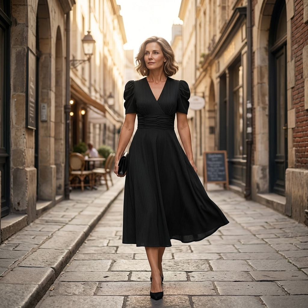 Vivella | Puff Sleeve Midi Dress