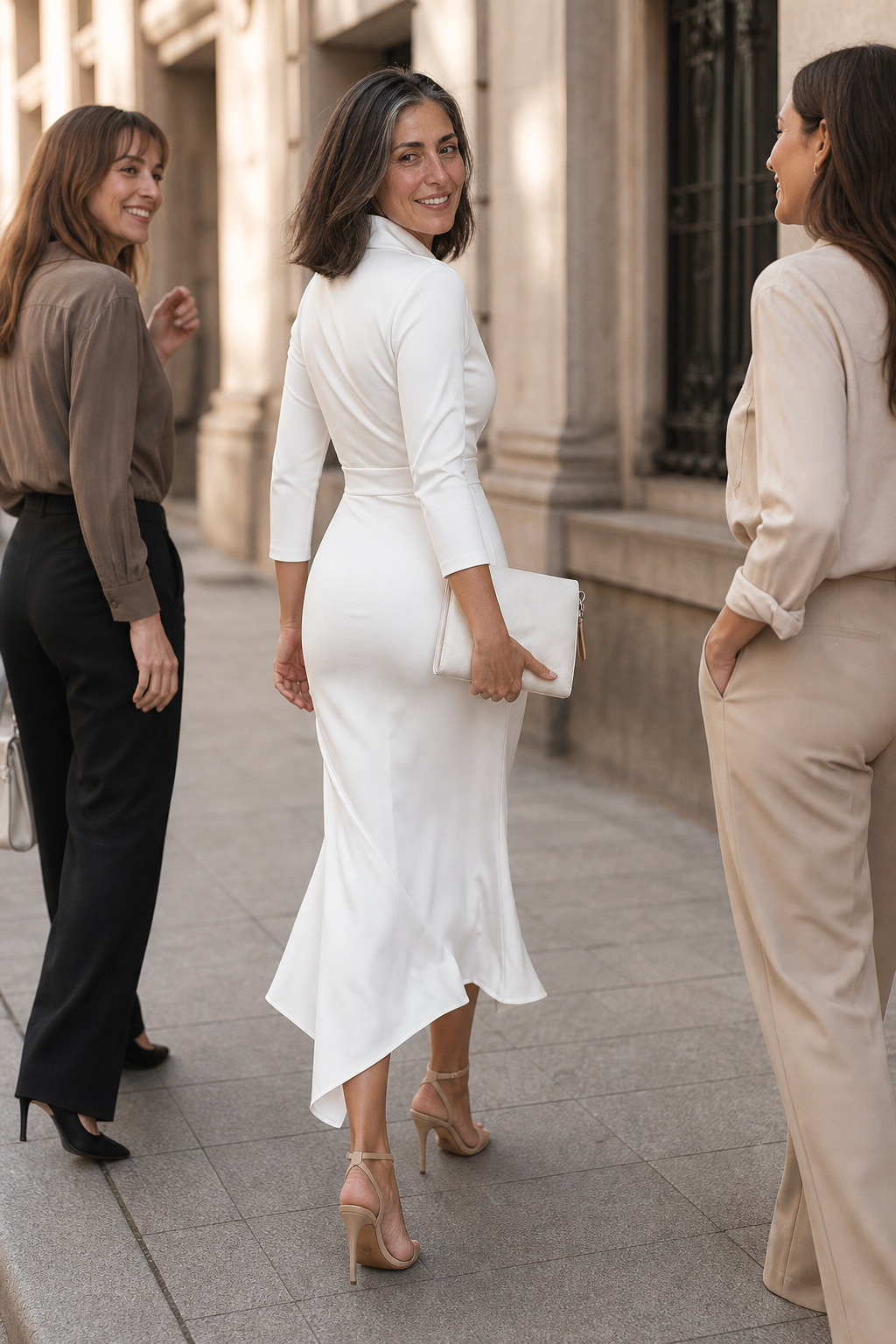 Camille | Wrap-Front Satin Midi Dress