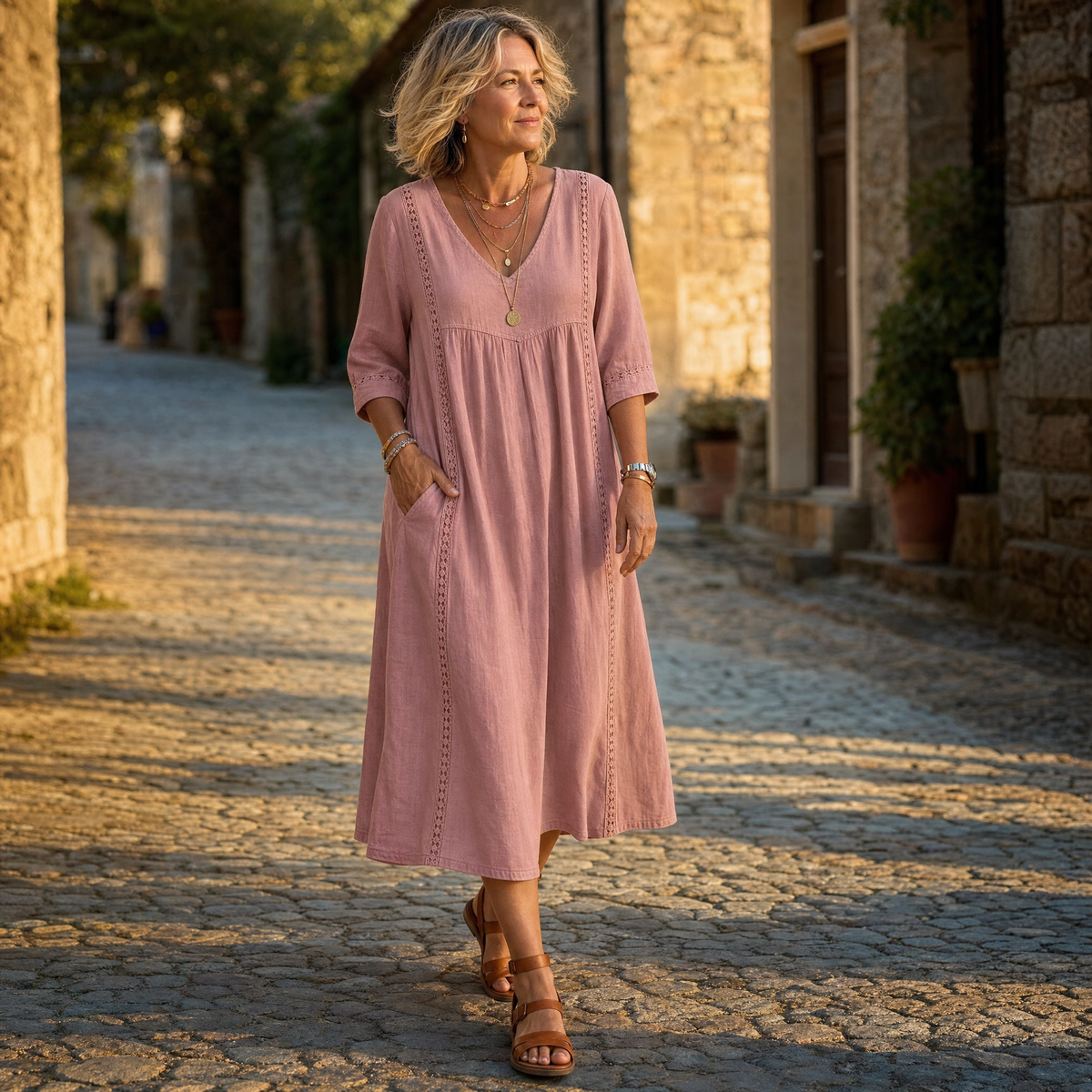 Virella | Lace-Trim Pocket Dress