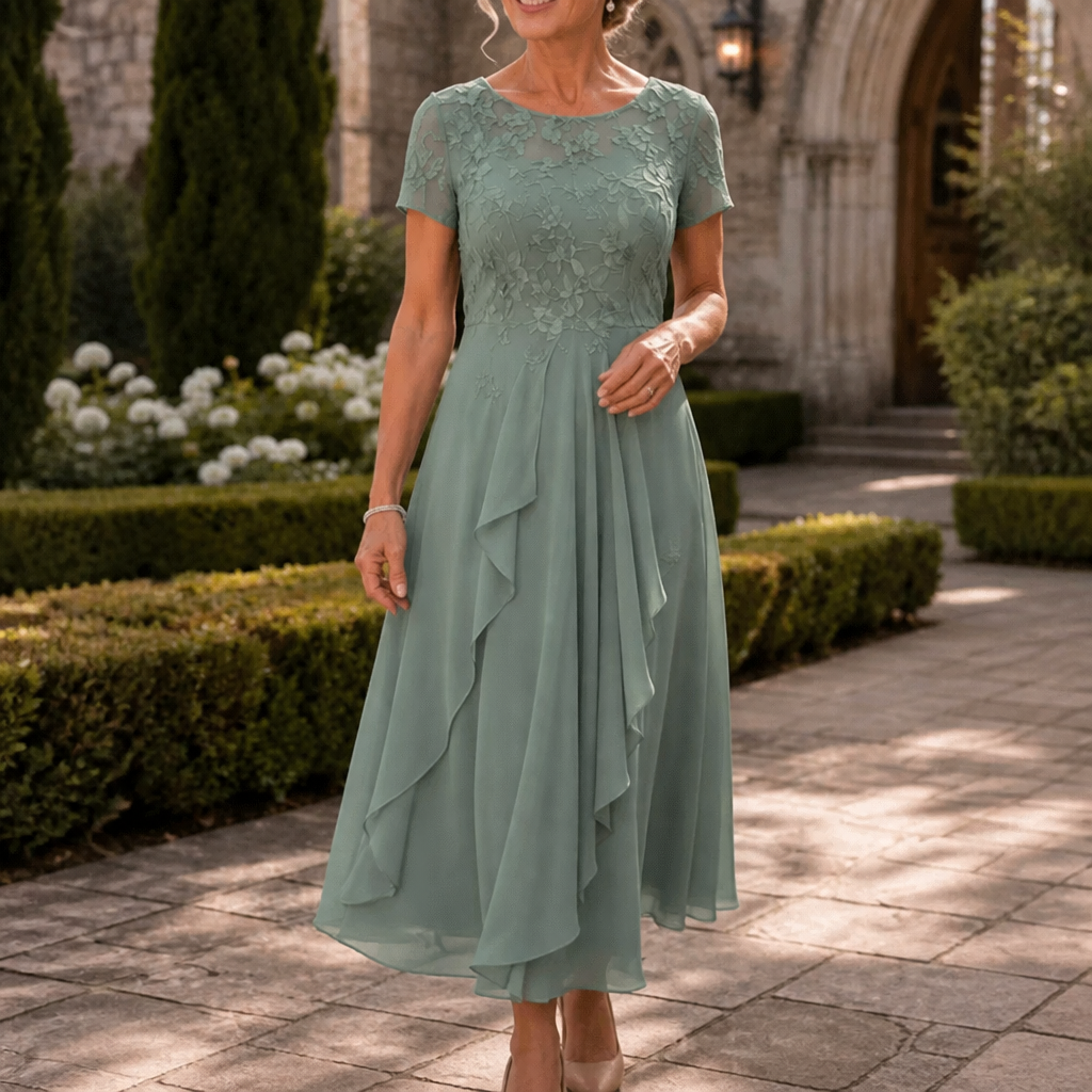 Adriana | Lace Bodice Midi Dress