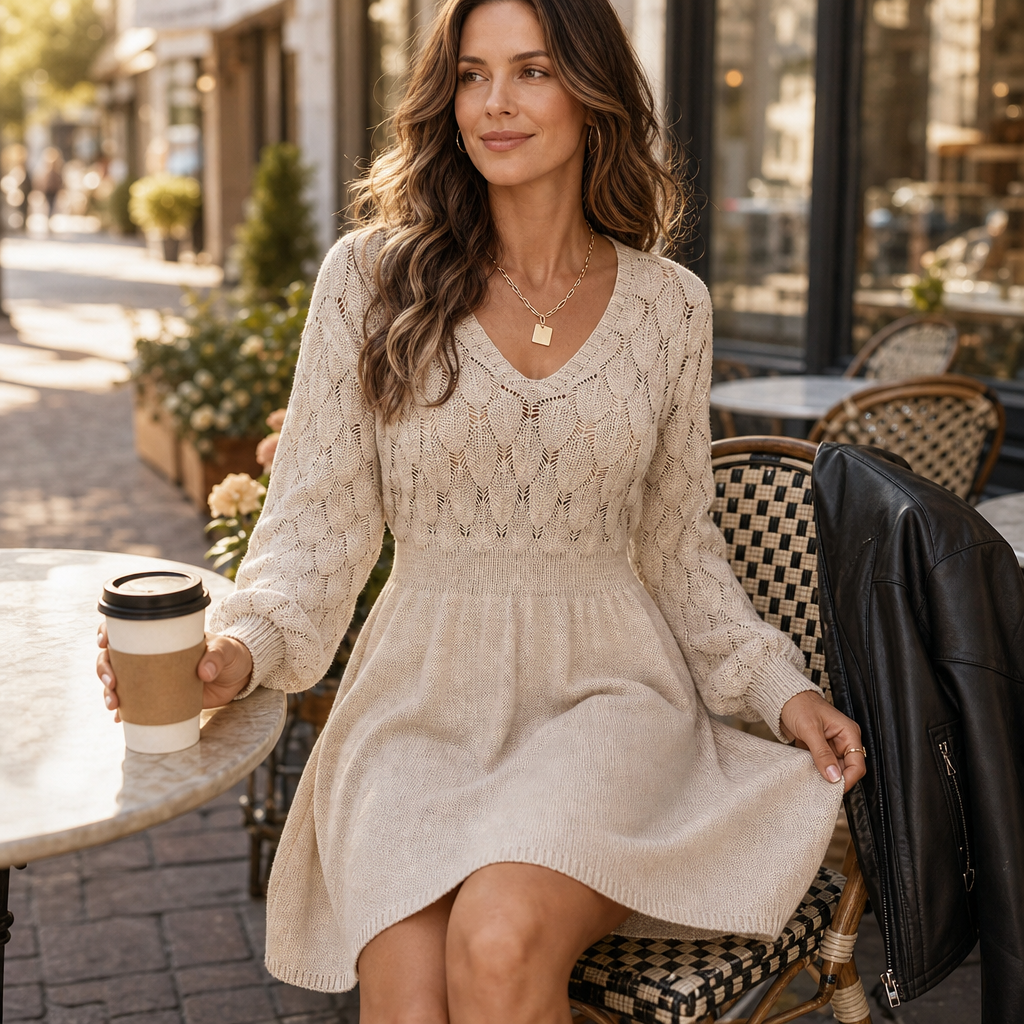 Adalyn | Scale Knit Sweater Dress