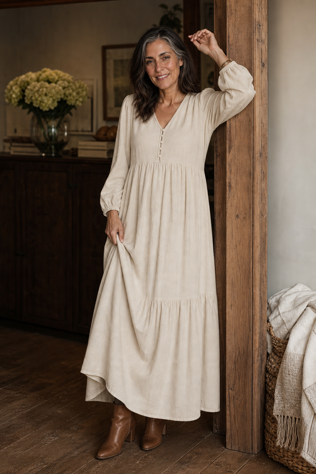 Isabelle | Relaxed V-Neck Maxi Dress