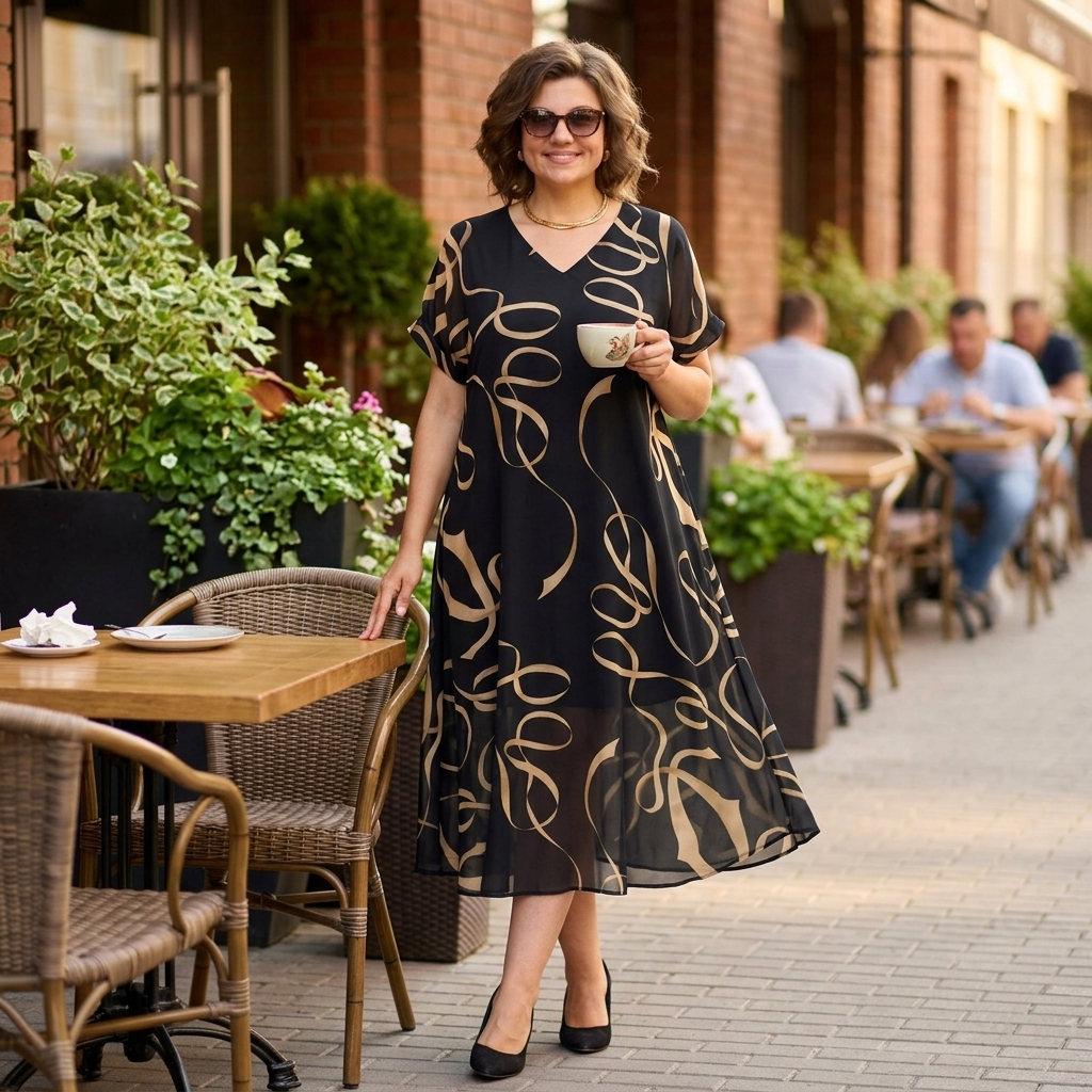 Vivara | Swirl Print Midi Dress