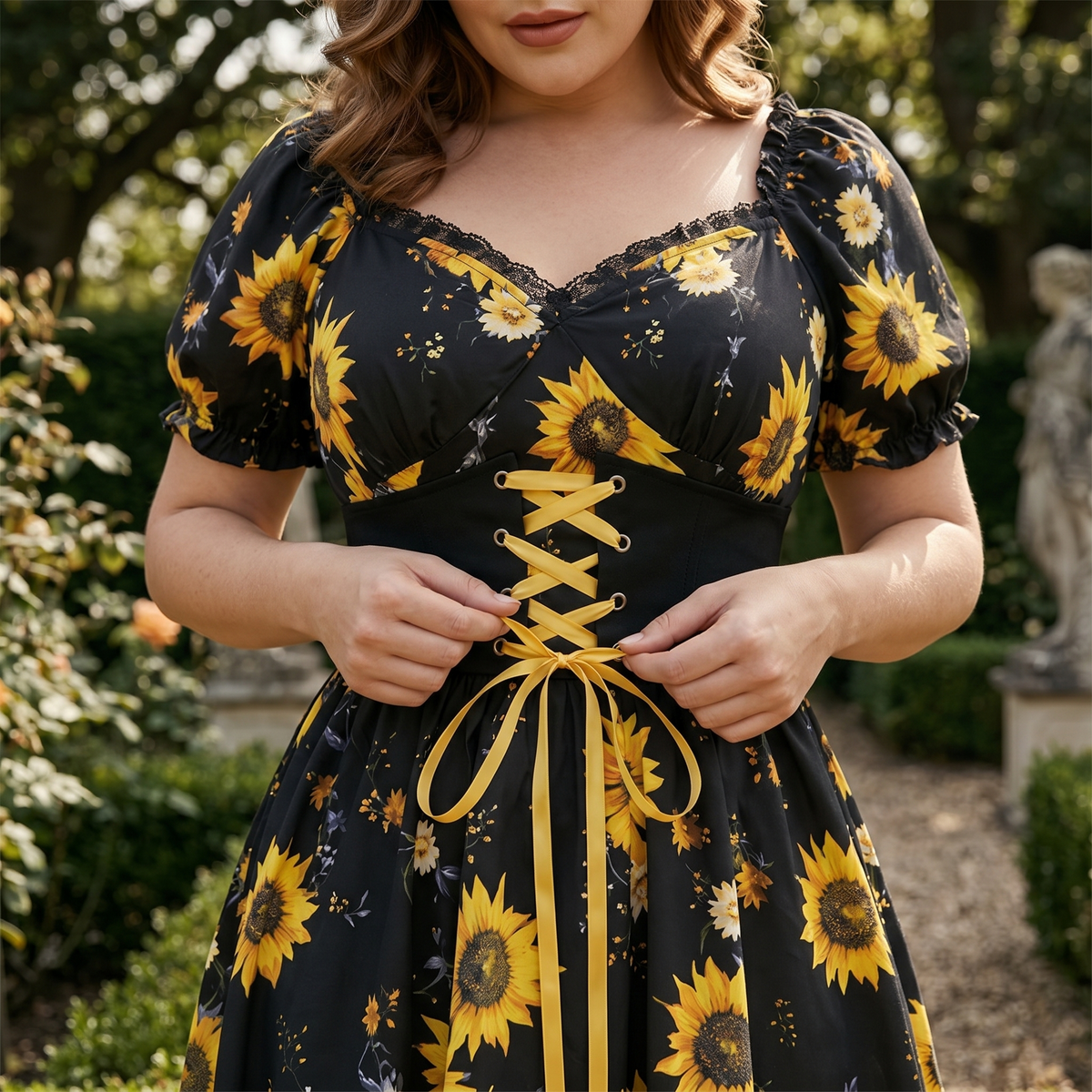 Florenza | Sunflower Corset Midi Dress