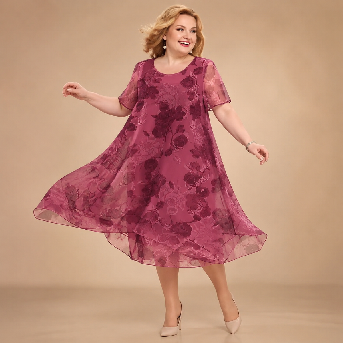 Florenza | Layered Chiffon Midi Dress