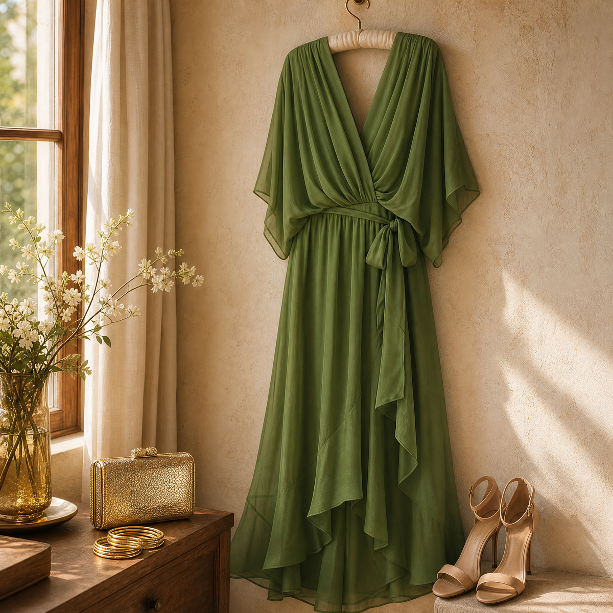 Mirabelle | Flowing V-Neck Midi Dress