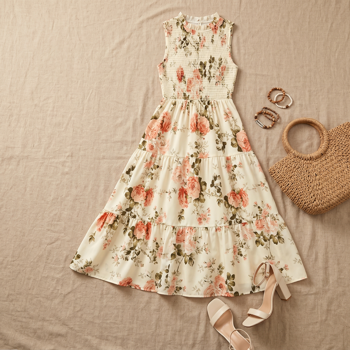 Florenza | Smocked Floral Midi Dress