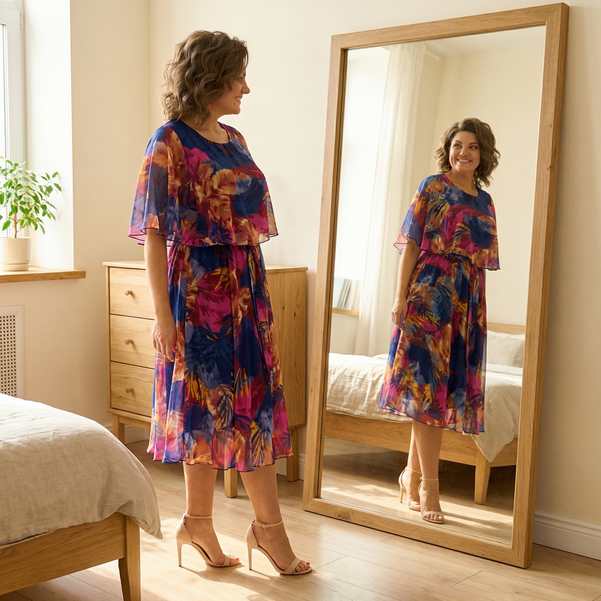 Floressa | Tropical Print Midi Dress