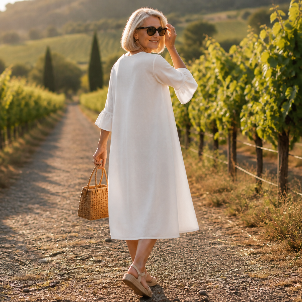 Bella | V-Neck Ruffle Midi Dress