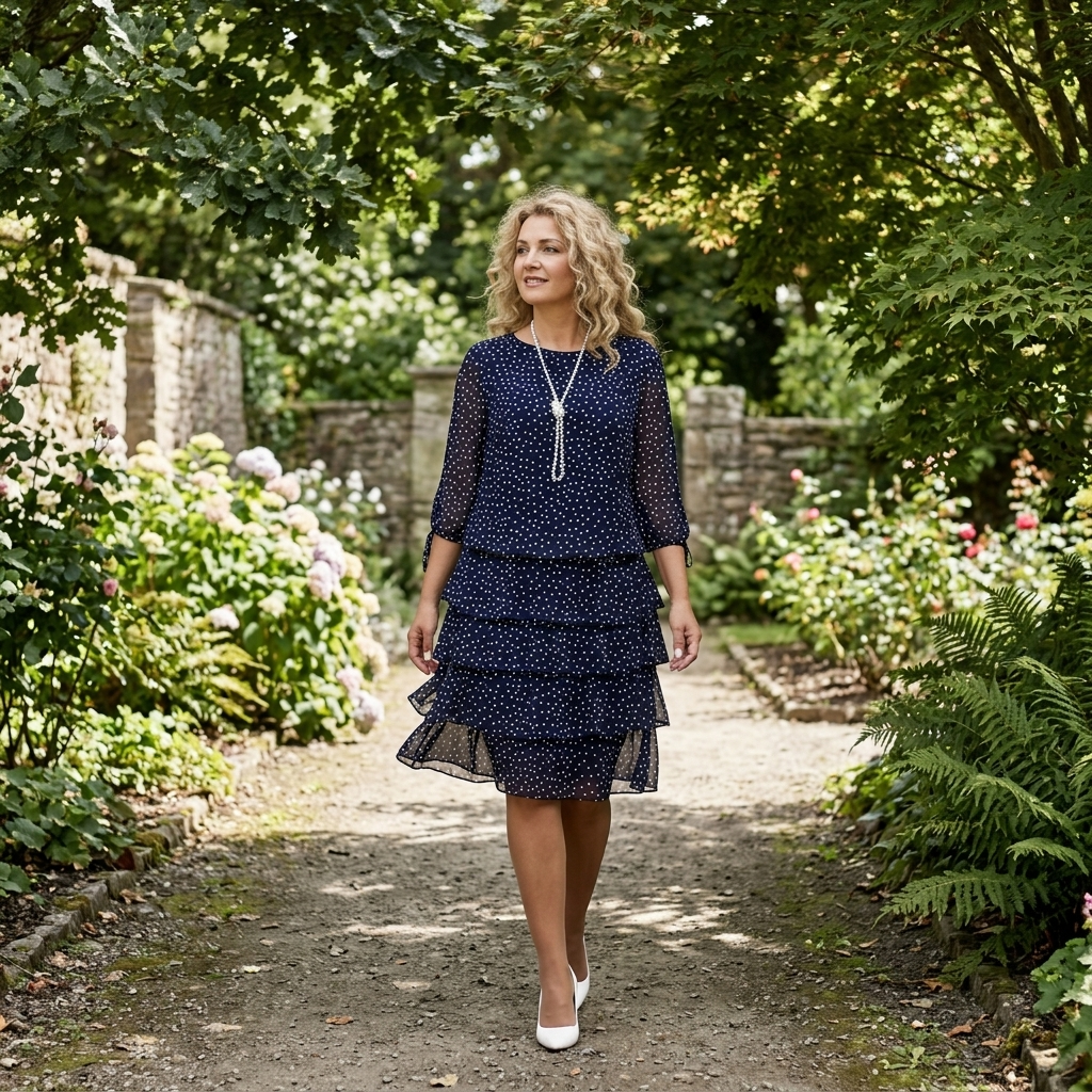 Florenne | Layered Polka Dot Dress