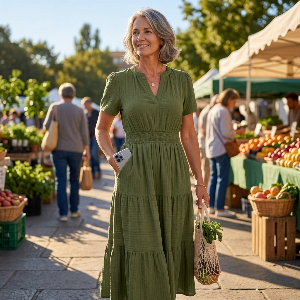 Vivara | Tiered V-Neck Maxi Dress