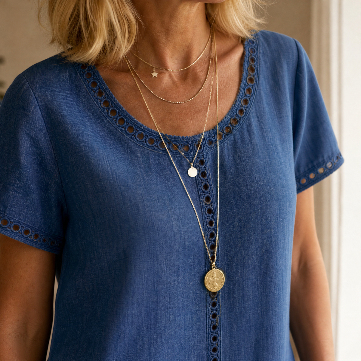 Lunavia | Eyelet Linen Midi Dress