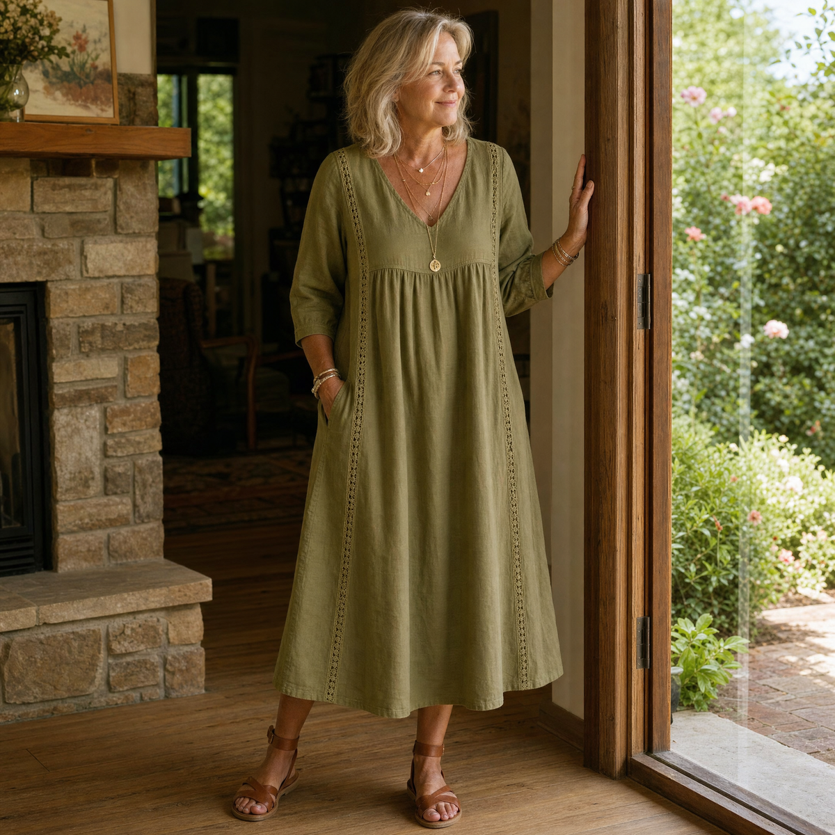 Virella | Lace-Trim Pocket Dress