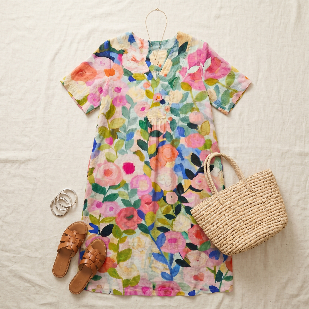 Florenza | Painted Floral Midi Dress