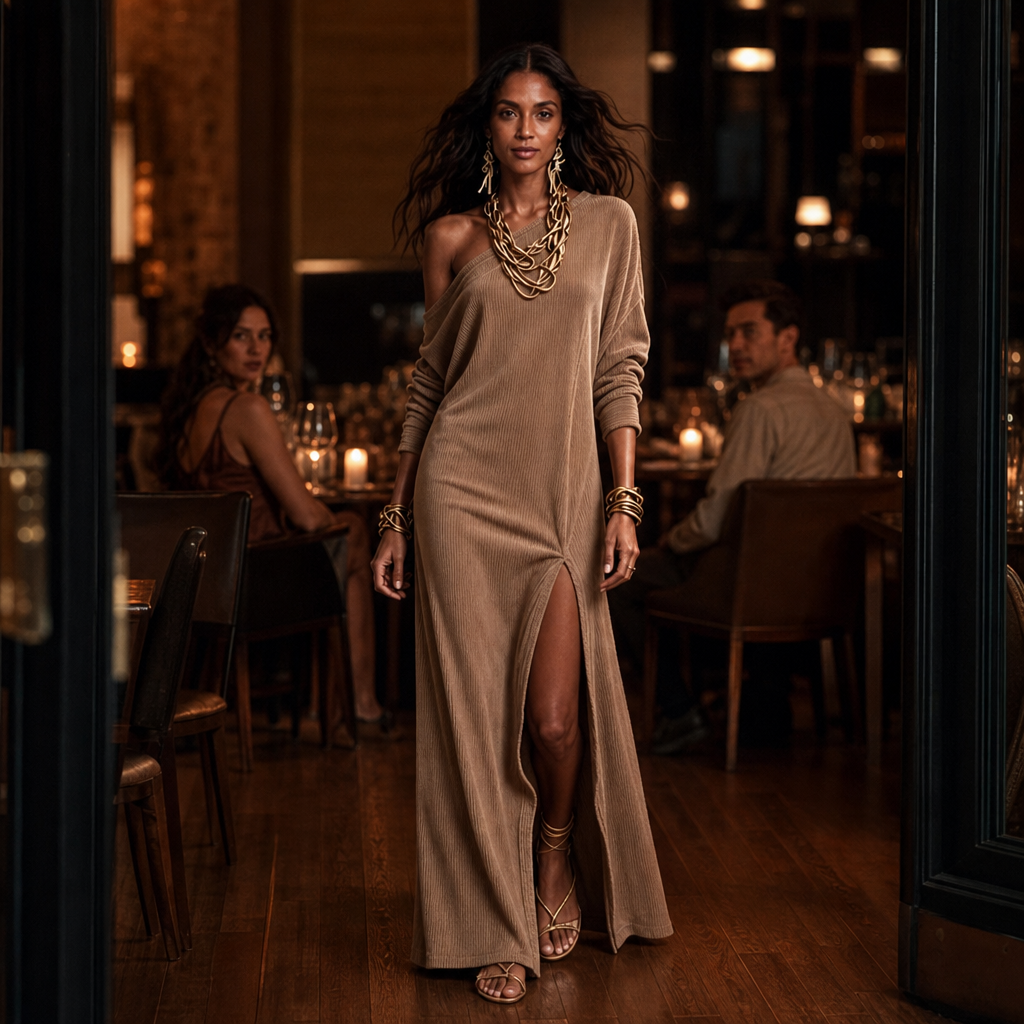 Vaelora | One-Shoulder Maxi Dress