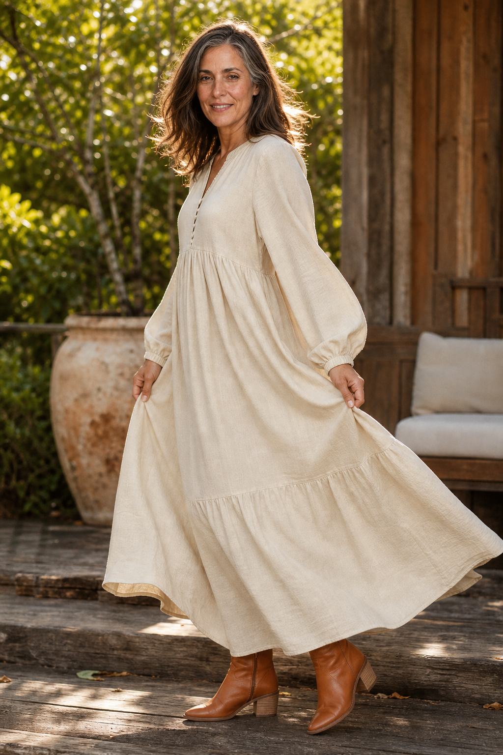 Isabelle | Relaxed V-Neck Maxi Dress