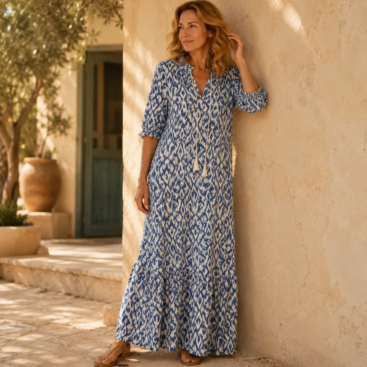 Solara | Tassel V-Neck Maxi Dress