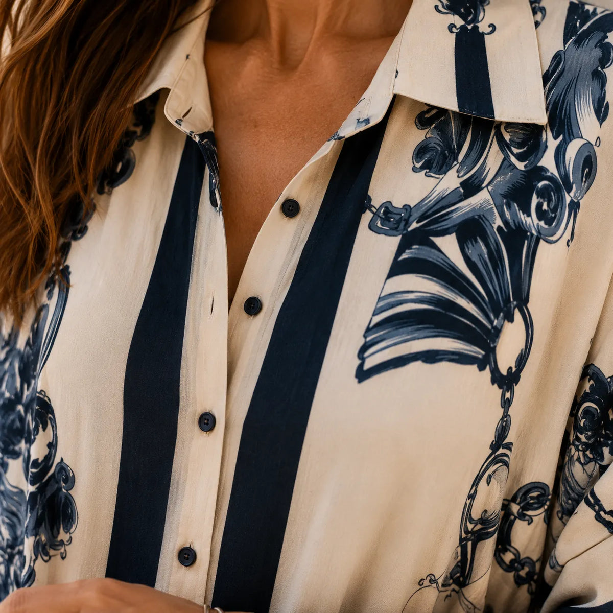 Solenne | Vintage Scroll Maxi Dress