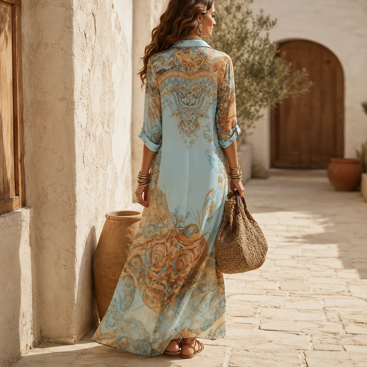 Solmare | Baroque Print Maxi Dress