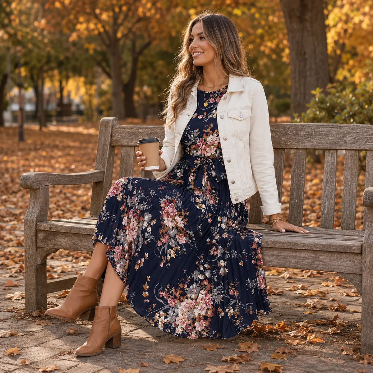 Florenza | Pleated Floral Midi Dress
