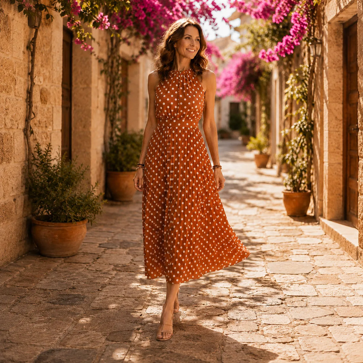 Soliana | Polka Dot Halter Dress
