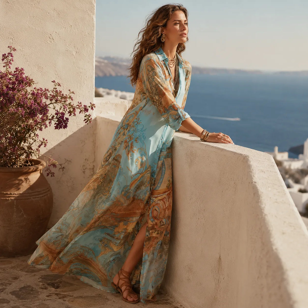 Solmare | Baroque Print Maxi Dress