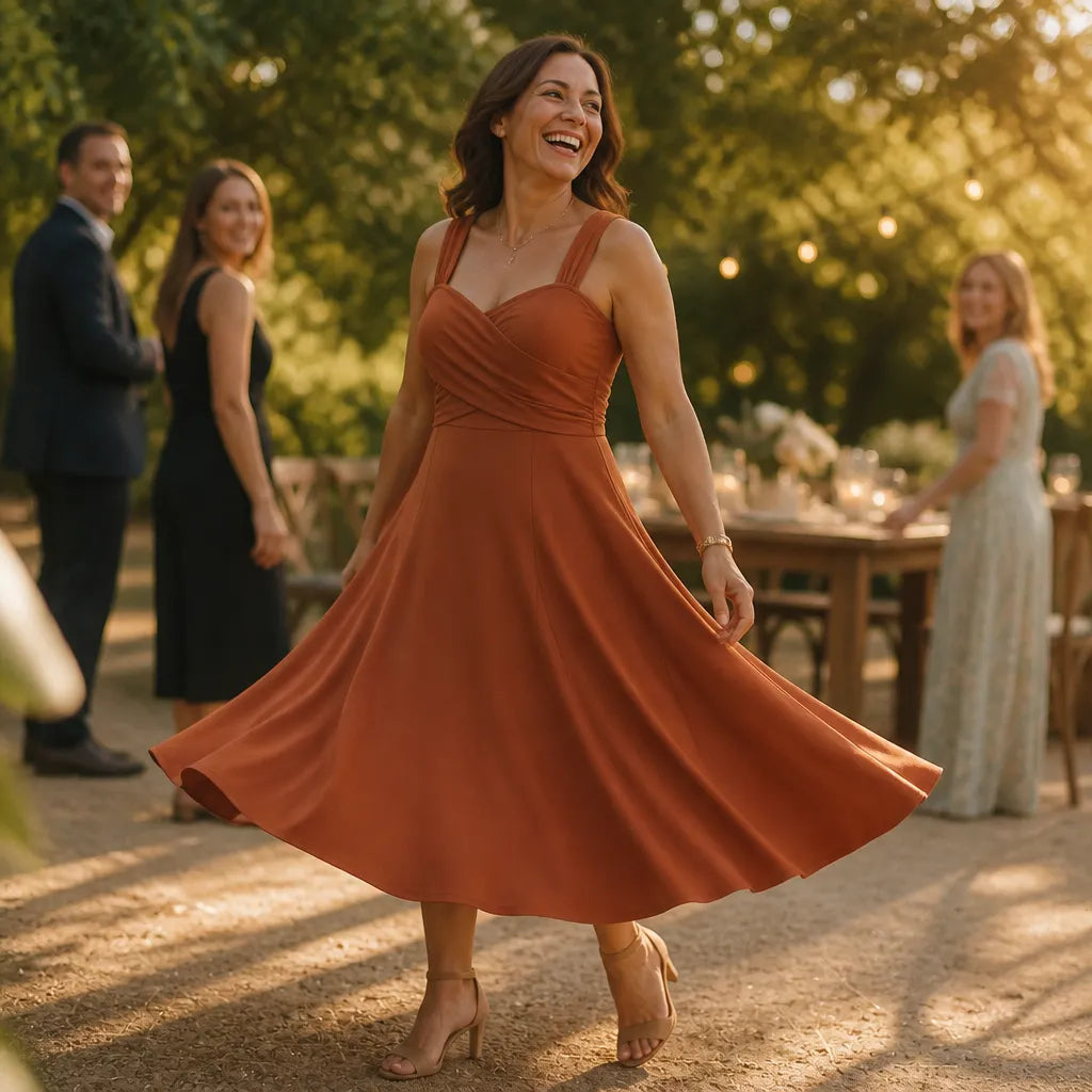 Vellora | Ruched Sweetheart Midi Dress