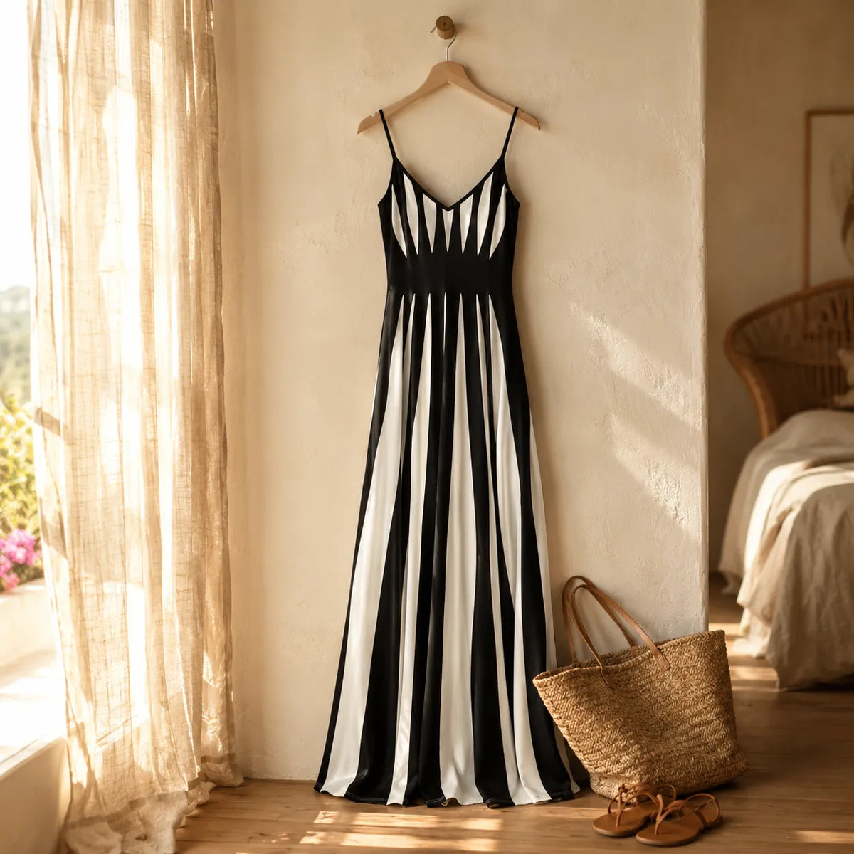 Solavia | Vertical Stripe Maxi Dress