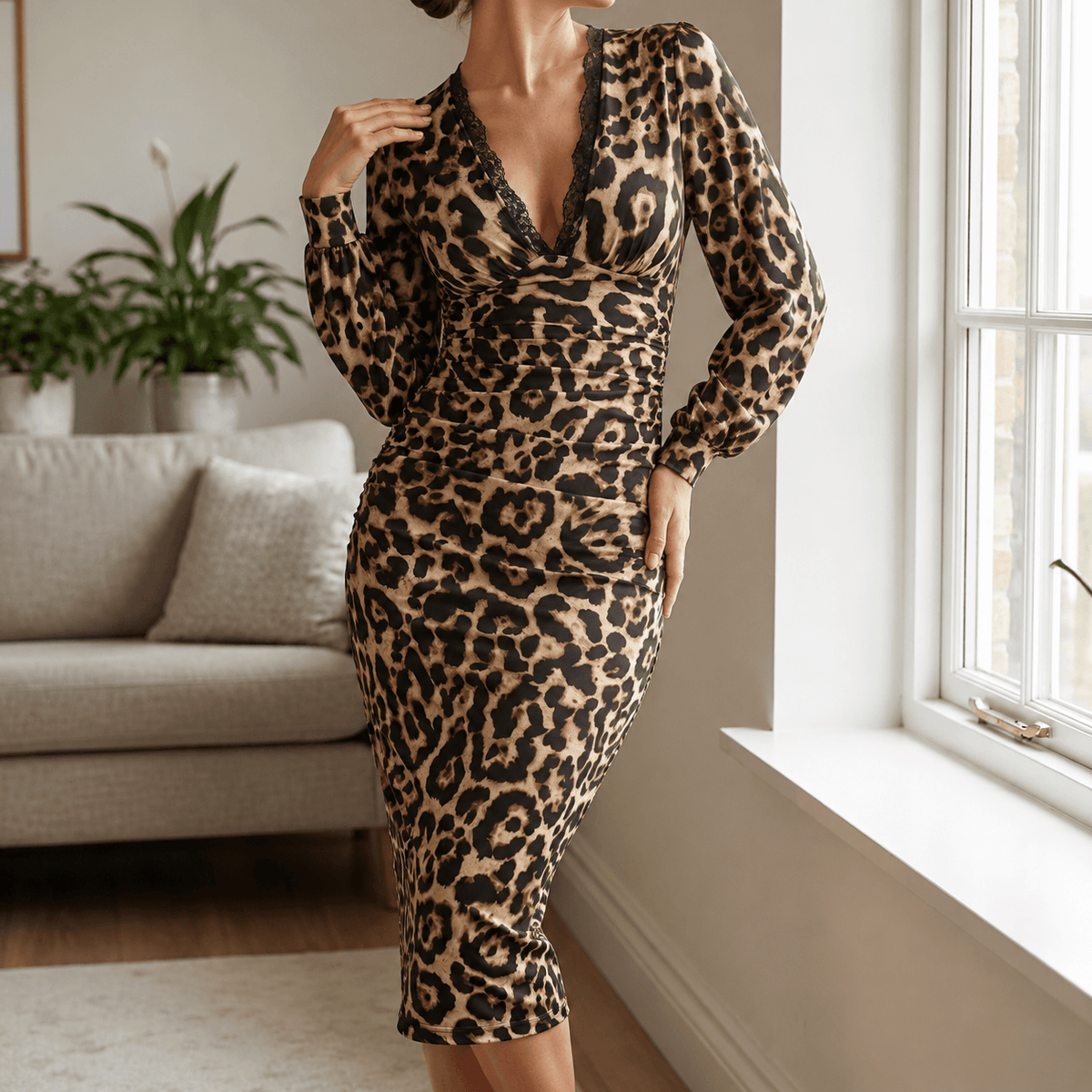 Felina | Leopard Print Midi Dress