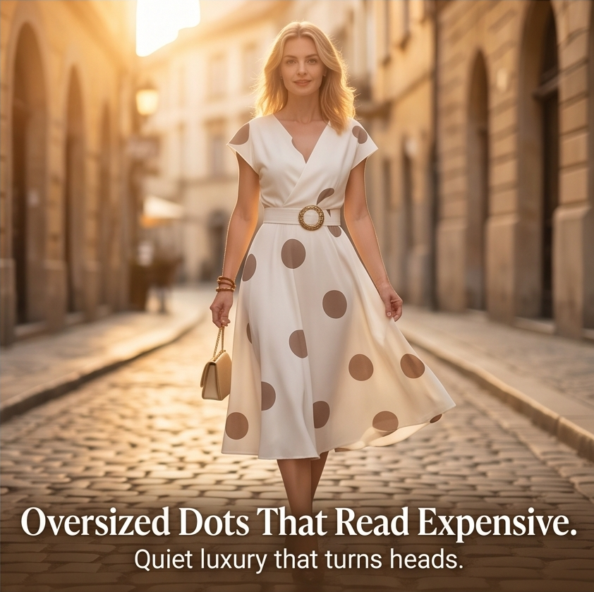 Marlowe | Belted Polka Dot Midi Dress