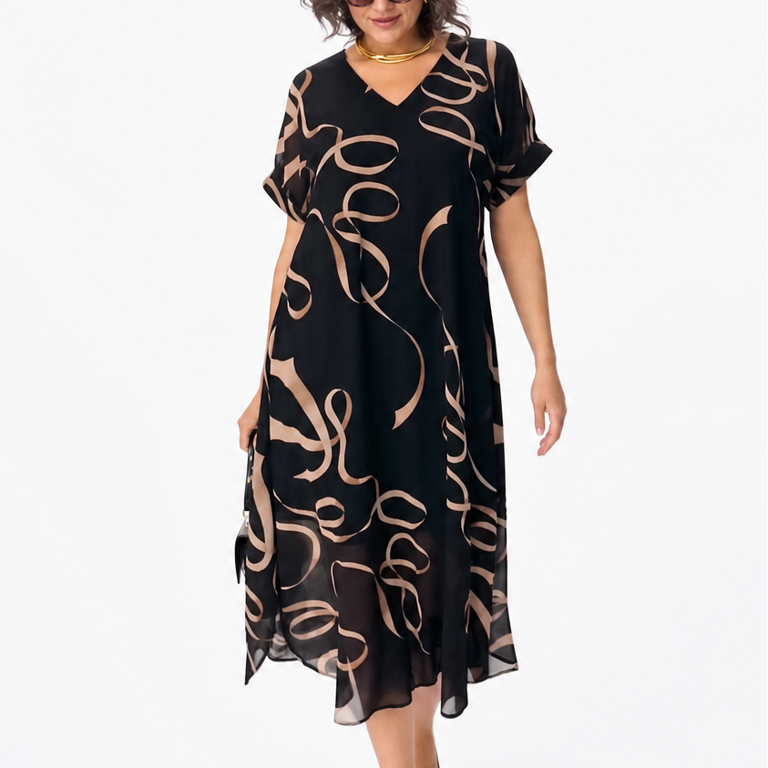 Vivara | Swirl Print Midi Dress