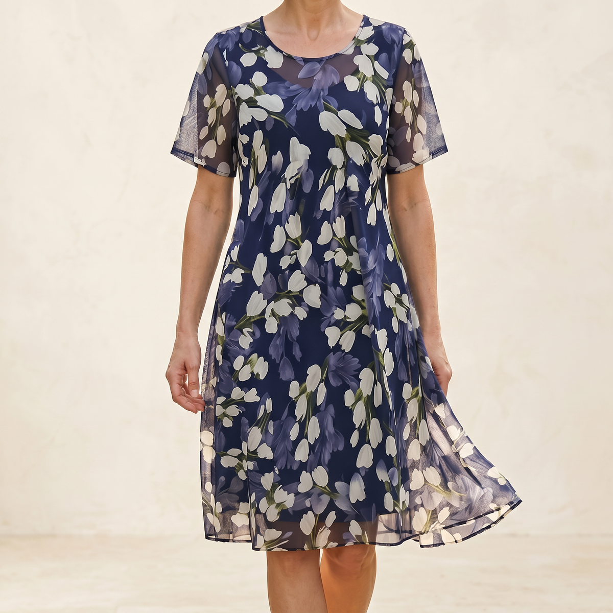 Florenza | Navy Floral Midi Dress