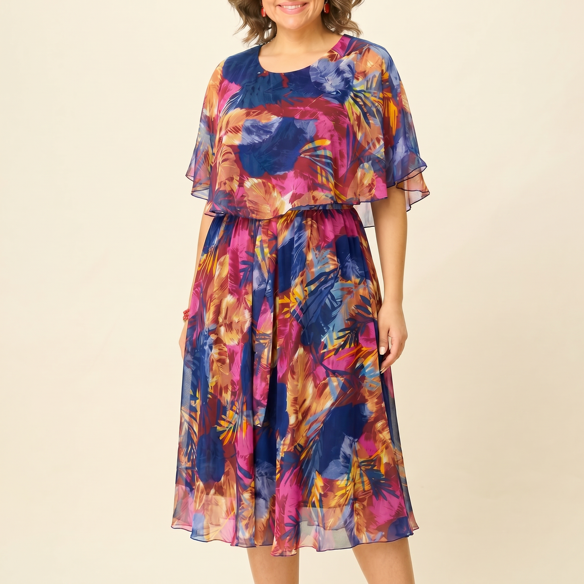 Floressa | Tropical Print Midi Dress