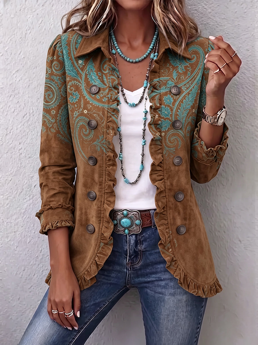 Camille | Paisley Ruffle Jacket