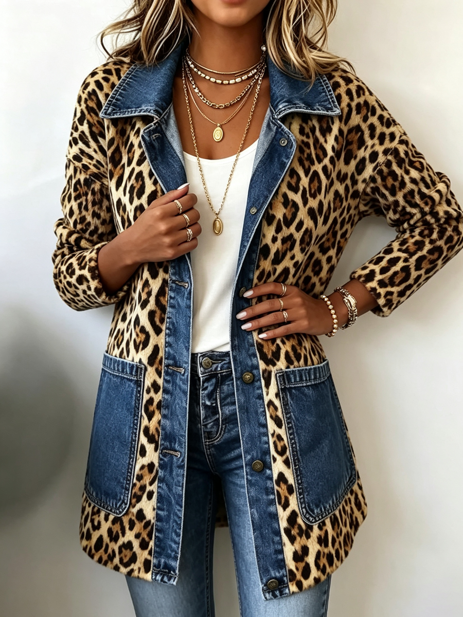 Fallon | Leopard Denim Jacket