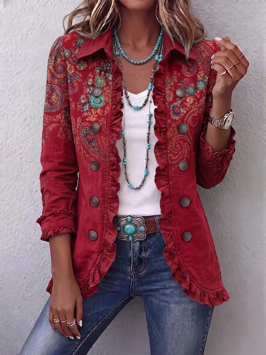 Fayrene | Paisley Ruffle Jacket