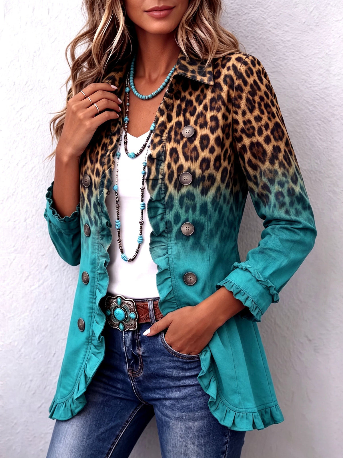 Elspeth | Leopard Ombre Blazer