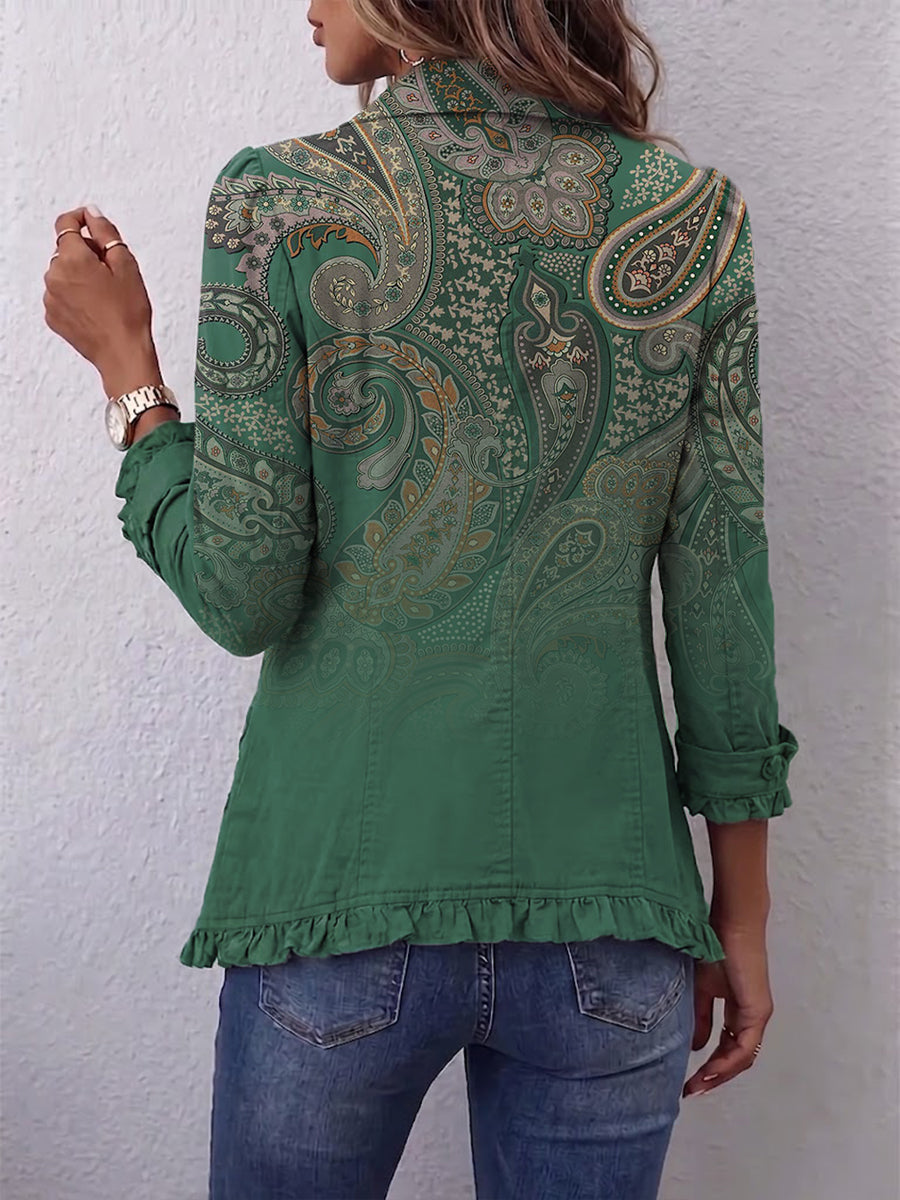 Jemara | Paisley Ruffled Jacket