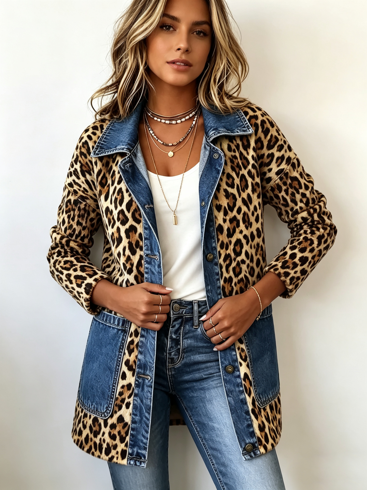Fallon | Leopard Denim Jacket