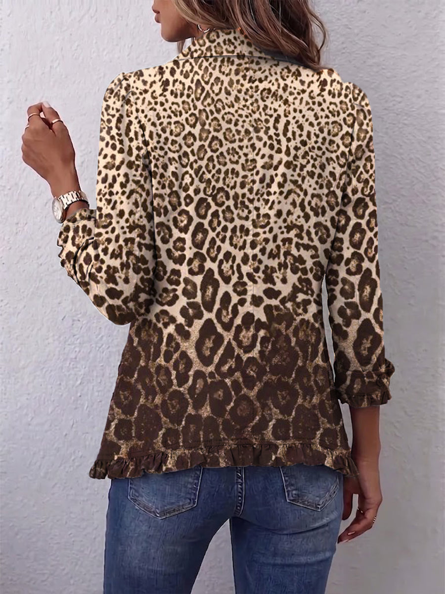 Sienna | Leopard Print Ruffled Jacket